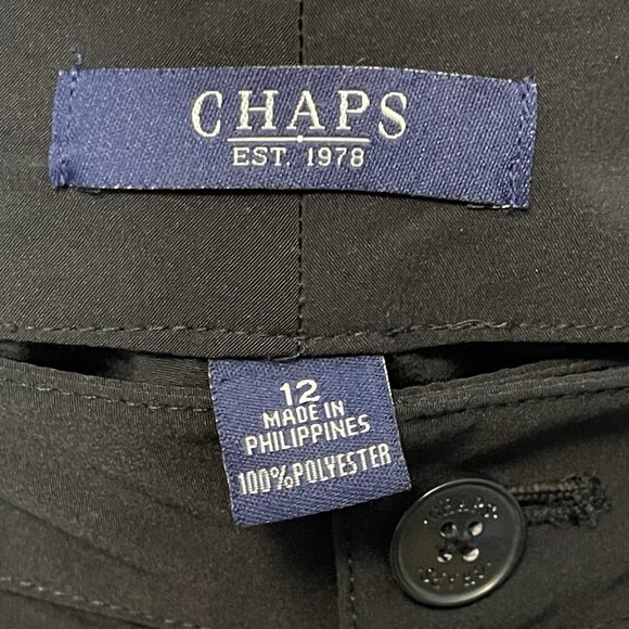 Chaps Women Activewear High Rise Wide Leg Straight Cropped Cargo Pants 12 Black - Picture 6 of 10